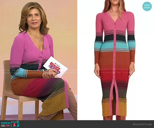 Staud Shoko Sweater in Mosaic Stripe worn by Hoda Kotb on Today
