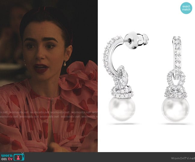 Swarovski Originally Drop Earrings worn by Emily Cooper (Lily Collins) on Emily in Paris