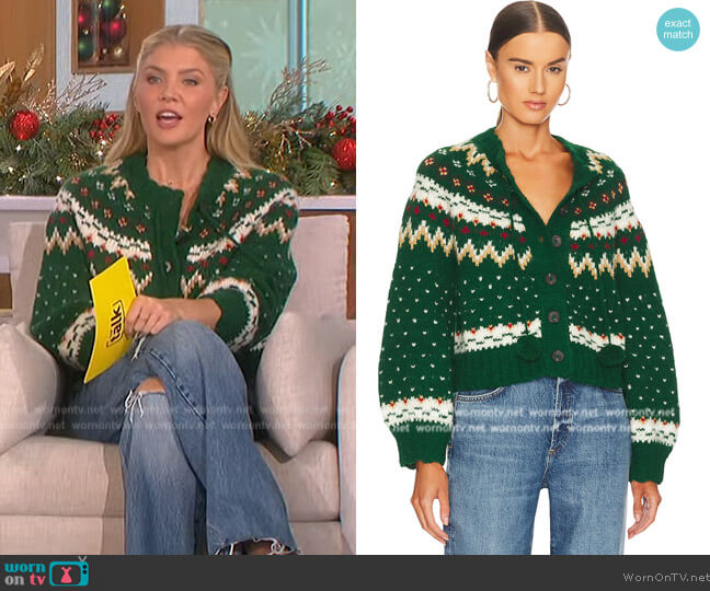 Ice Rink Cardigan The Great worn by Amanda Kloots on The Talk