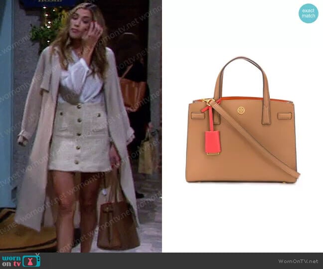 Tory Burch Walker Satchel Tote worn by Sloan Peterson (Jessica Serfaty) on Days of our Lives