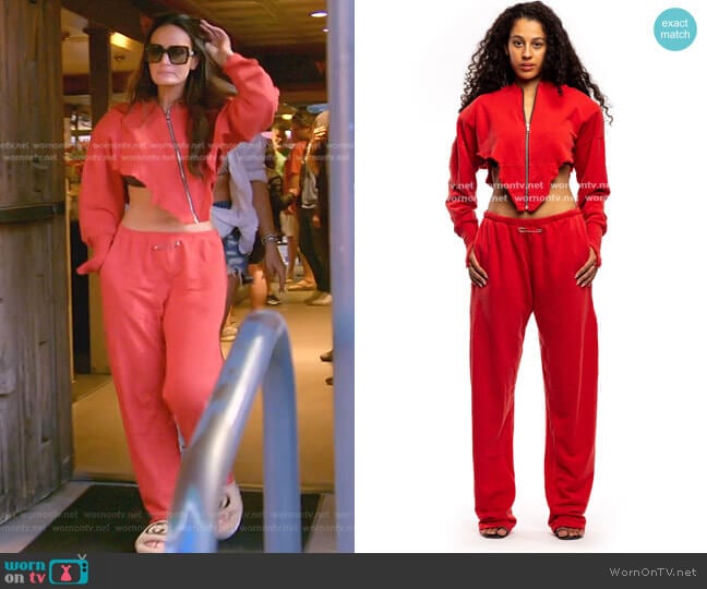 Sami Miro Vintage V Cut Zip-Up Hoodie worn by Lisa Barlow on The Real Housewives of Salt Lake City