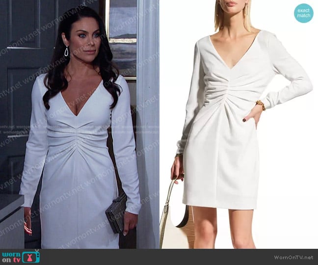 One33 Social V-Neck Long-Sleeve Shirred Dress worn by Chloe Lane (Nadia Bjorlin) on Days of our Lives