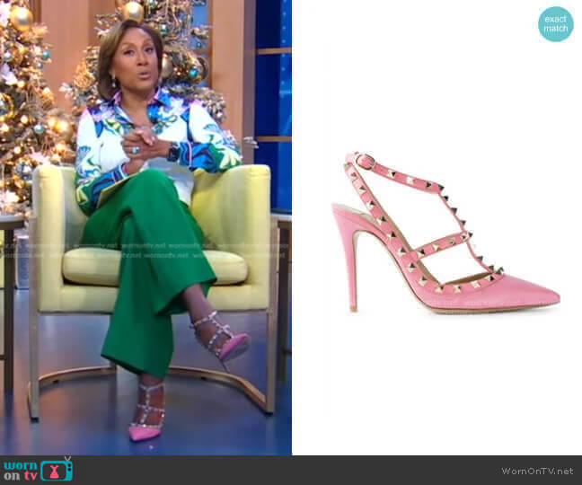 Valentino Rockstud pumps worn by Robin Roberts on Good Morning America