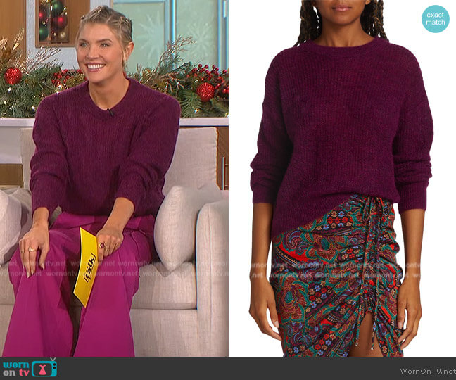 Veronica Beard Melinda Crew-Neck Sweater worn by Amanda Kloots on The Talk