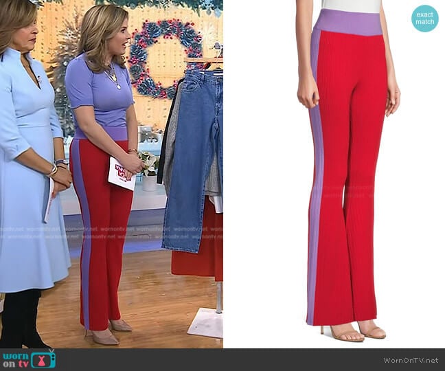 Victor Glemaud Flared Colorblocked Wool Pants worn by Jenna Bush Hager on Today
