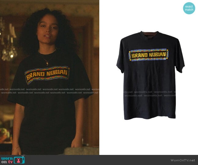 Vintage Brand Nubian T Shirt at Etsy worn by Zoya Lott (Whitney Peak) on Gossip Girl