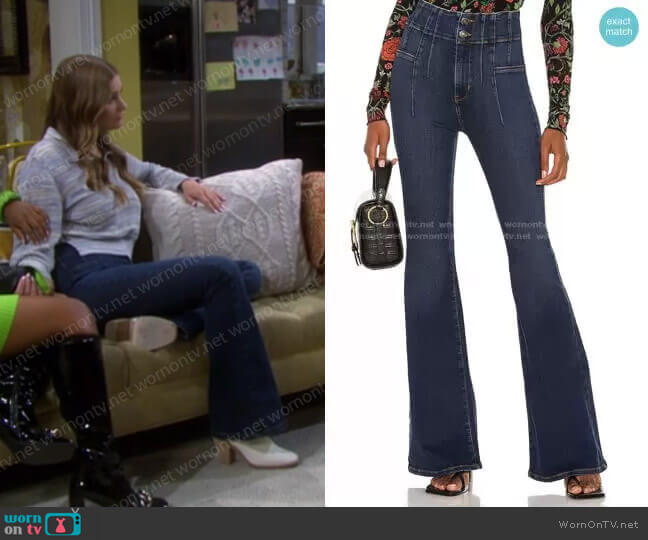 We The Free Jayde Flare Jeans in Tulsa Blue worn by Alice Caroline Horton (Lindsay Arnold) on Days of our Lives