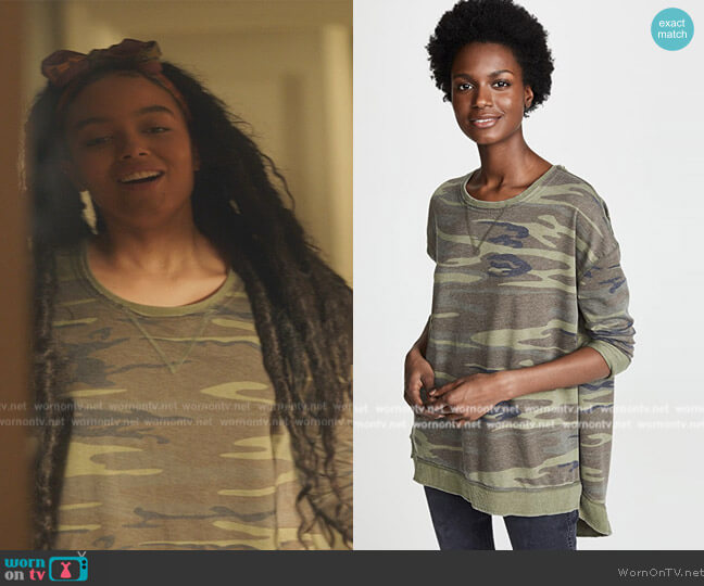 Z Supply The Weekender Pullover worn by Zoya Lott (Whitney Peak) on Gossip Girl