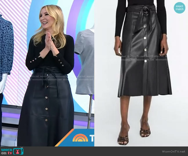 Zara Faux Leather A-Line Skirt worn by Chassie Post on Today