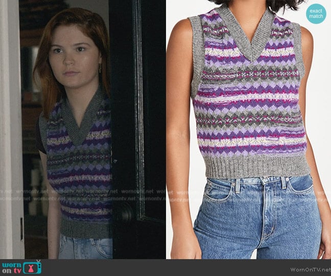 Acne Studios Korina Fair Isle Sweater worn by (Olive Abercrombie) on Stargirl