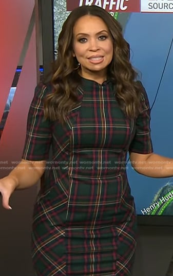 Adelle’s green plaid dress on Today