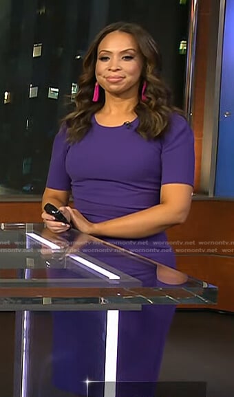 Adelle’s purple short sleeve dress on Today