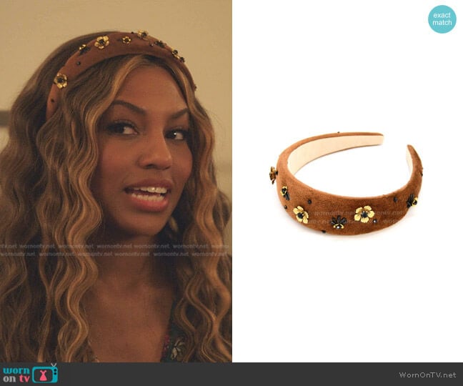 Adiba Mocha Headband worn by Monet de Haan (Savannah Lee Smith) on Gossip Girl