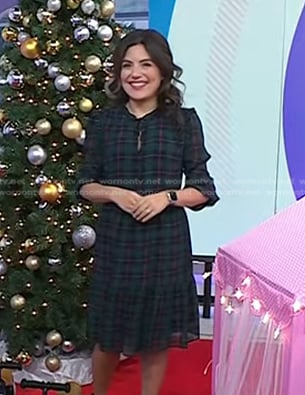 Adrianna’s green plaid dress on Today