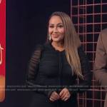 Adrienne’s black ruched sheer dress on E! News