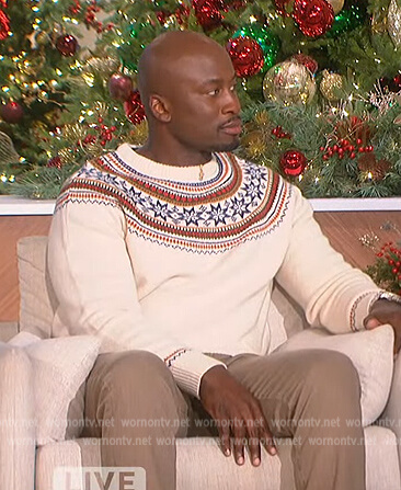 Akbar’s fairisle sweater on The Talk