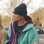 Aki’s blue fleece jacket on Gossip Girl