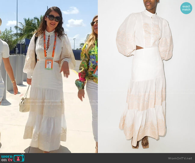 Alemais Burning Love Tiered Maxi Dress worn by Julia Lemigova (Julia Lemigova) on The Real Housewives of Miami