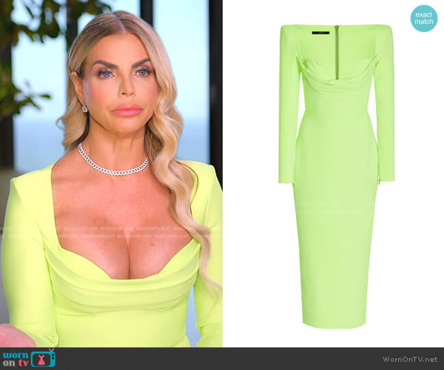 Alex Perry Corin Draped Stretch Crepe Midi Dress worn by Alexia Echevarria (Alexia Echevarria) on The Real Housewives of Miami