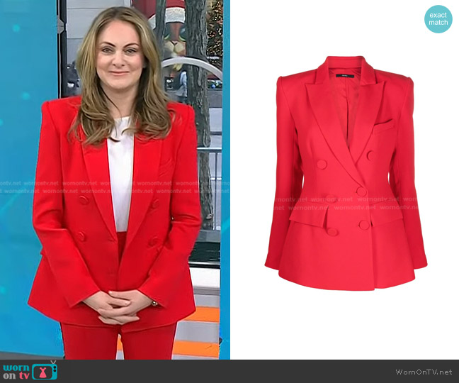 Alex Perry Landon Double Breasted Blazer worn by Fran Katzen on Today