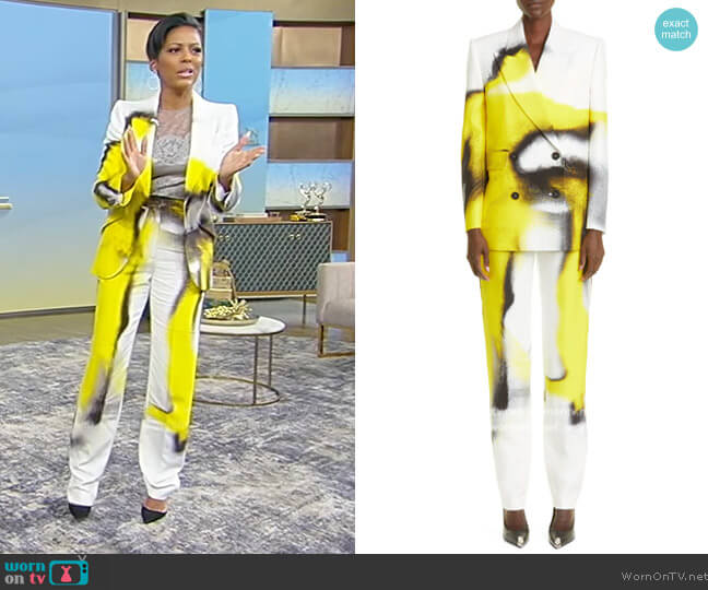 Alexander McQueen Mushroom Spore Double Breasted Jacket worn by Tamron Hall on Tamron Hall Show