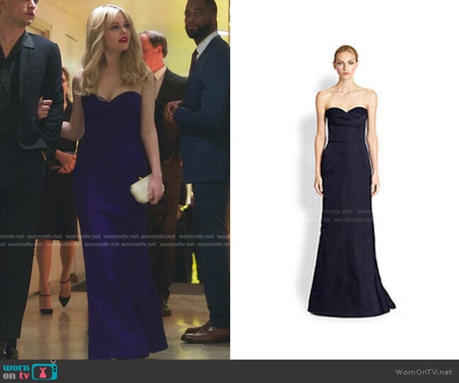 Alexander McQueen Silk Evening Dress worn by Audrey Hope (Emily Alyn Lind) on Gossip Girl