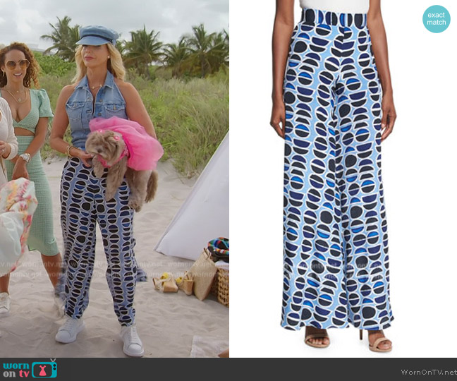 Alexis Auden High-Waist Wide-Leg Pants worn by Alexia Echevarria (Alexia Echevarria) on The Real Housewives of Miami