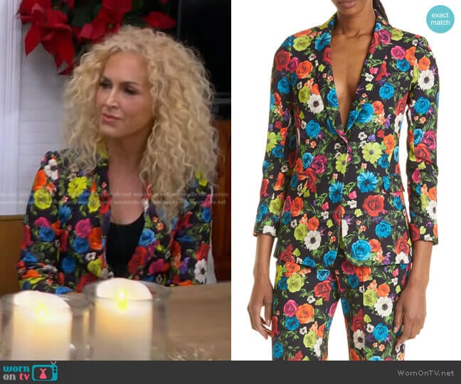 Alice + Olivia Macey Floral Shawl Collar Blazer worn by Kimberly Schlapman on Today
