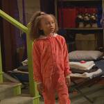 Alice’s coral fleece onesei on Ravens Home