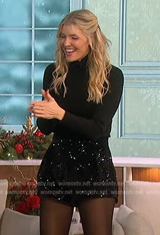 Amanda’s black sequin shorts on The Talk
