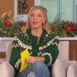 Amanda’s green fairisle knit cardigan on The Talk