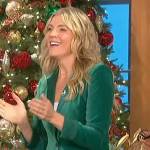 Amanda’s green satin blazer and pants on The Talk