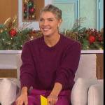 Amanda’s purple sweater and tie waist pants on The Talk