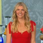 Amanda’s red tie shoulder dress on The Talk