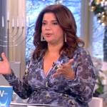 Ana’s blue floral print wrap dress on The View
