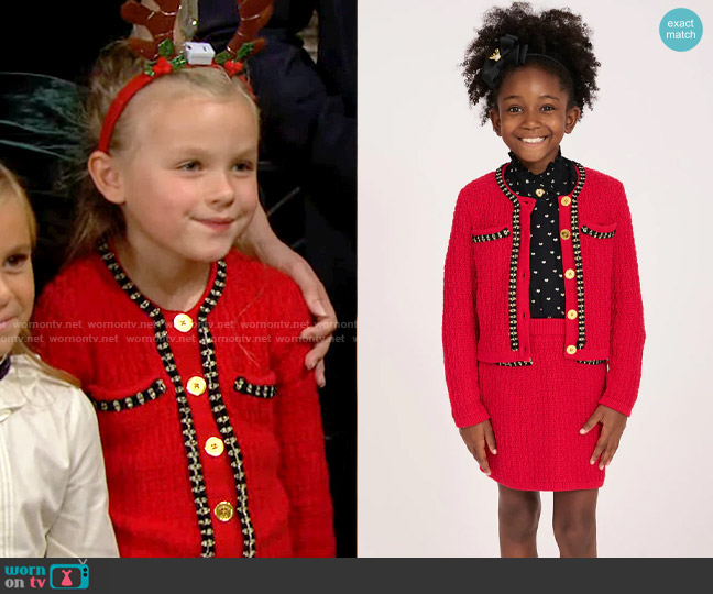Angel's Face Bonheur Knitted Jacket Red worn by Kelly Spencer (Sophia Paras) on The Bold and the Beautiful