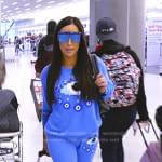 Angie’s blue eye print sweatshirt and pants on The Real Housewives of Salt Lake City