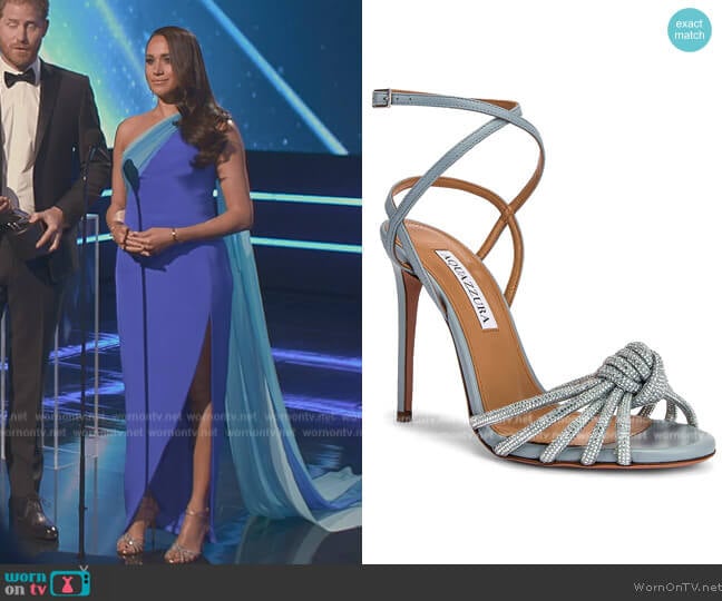 Aquazzura Celeste 105 Sandal worn by Meghan Markle on Harry and Meghan