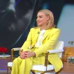 Aubrey Plaza’s yellow blazer and pants on Good Morning America