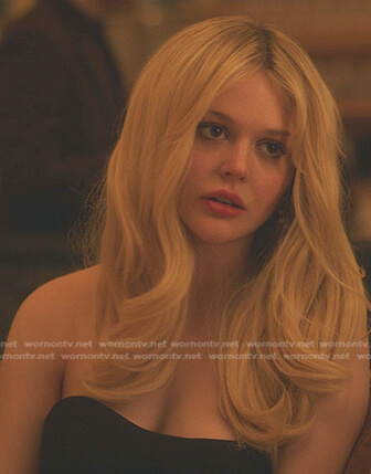 Audrey’s black floral applique dress on Gossip Girl