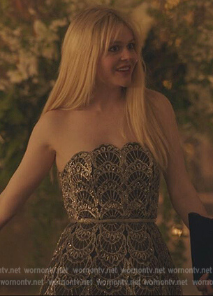 Audrey metallic scalloped mini dress on Gossip Girl