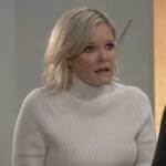 Ava’s white mock neck sweater on General Hospital
