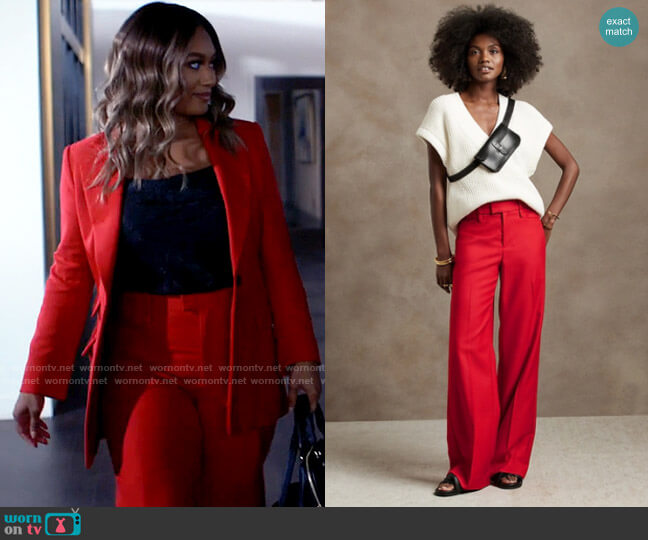 Banana Republic Lido Wool Pants worn by Fatima (Crystal Hayslett) on Tyler Perrys Sistas