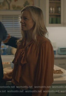 Barbara’s sheer tie neck blouse on Stargirl