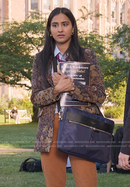 Bela’s floral blazer on The Sex Lives of College Girls