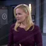 Belle’s purple button sleeve dress on Days of our Lives