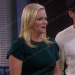 Belle’s green short sleeve dress on Days of our Lives