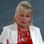 Bonnie’s red floral top on Days of our Lives