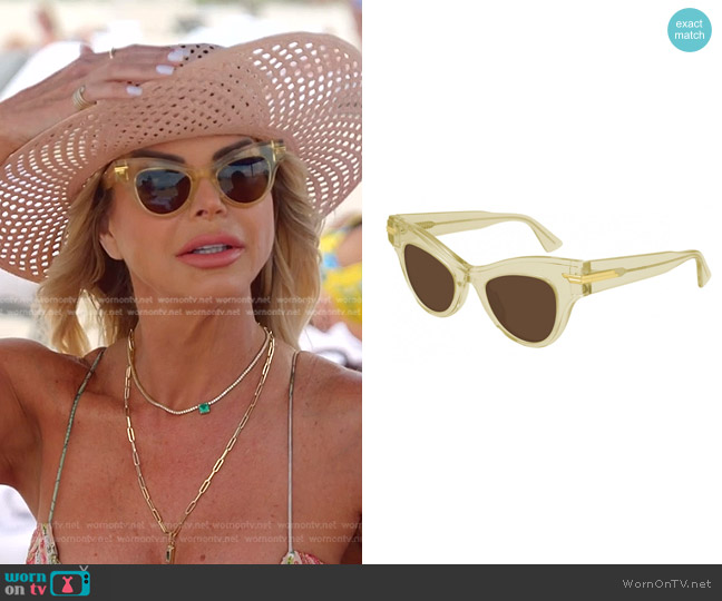 Bottega Veneta BV1004S Sunglasses in Yellow worn by Alexia Echevarria (Alexia Echevarria) on The Real Housewives of Miami
