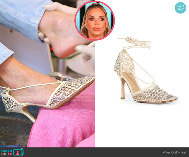 Bottega Veneta Crystal Embellished Stretch Sandal worn by Alexia Echevarria (Alexia Echevarria) on The Real Housewives of Miami
